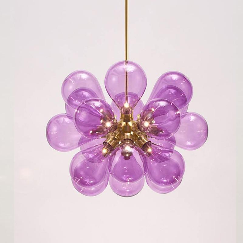 Valentina Glass Bubble Pendant Light for Kitchen Island, Blue/White/Purple
