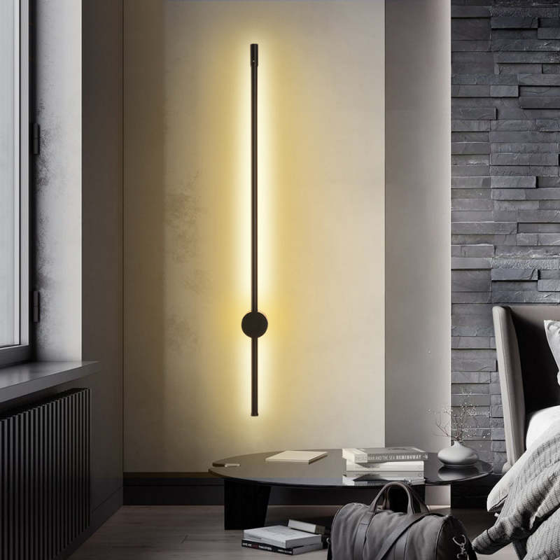 Edge Modern Minimalist LED Wall Reading Lamp, Black