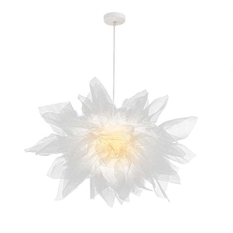 Bella Modern Flower Fabric Pendant Light, Bedroom, White