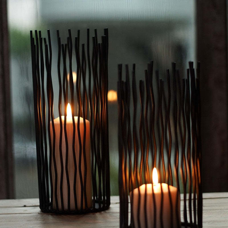 Geometric Metal Candle Holder Light