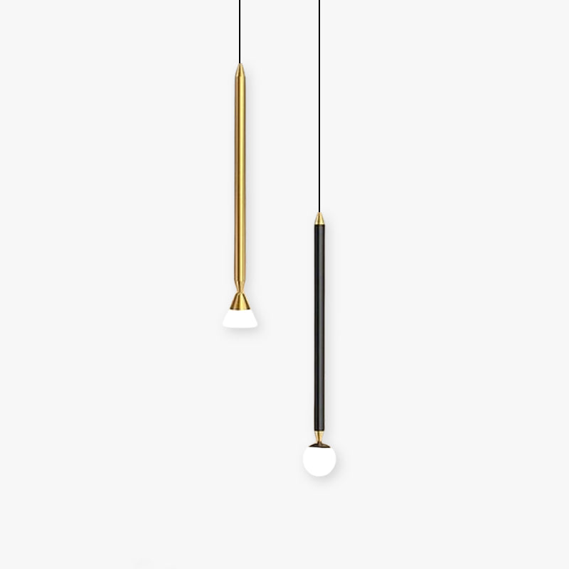 Carr Linear Metal Pendant Light, Black & Gold