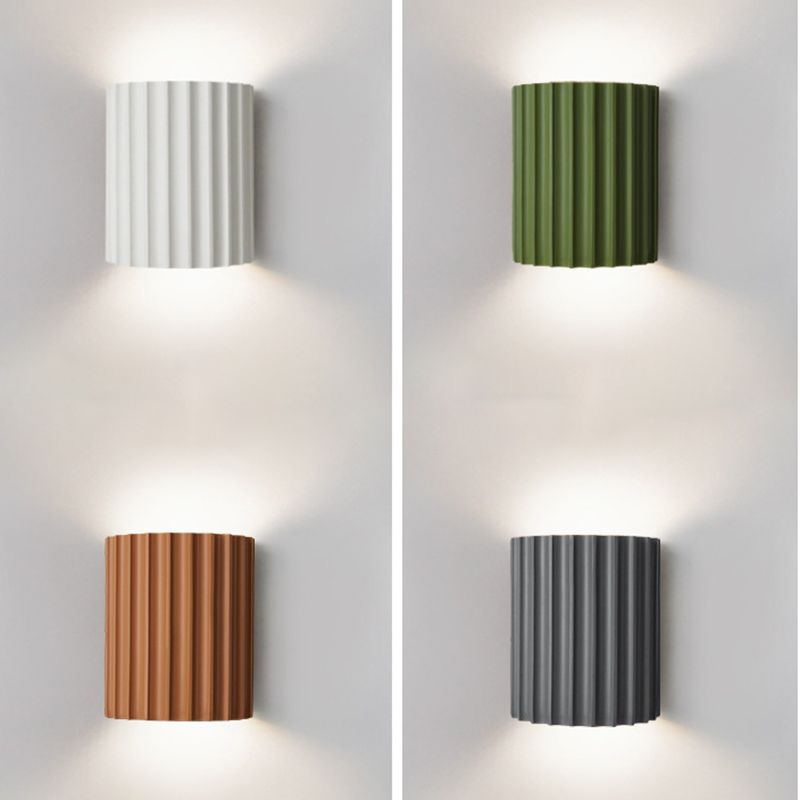 Orr Postmodern Semi-cylindrical Resin Wall Lamp, White/Green/Orange/Grey/Dark Blue