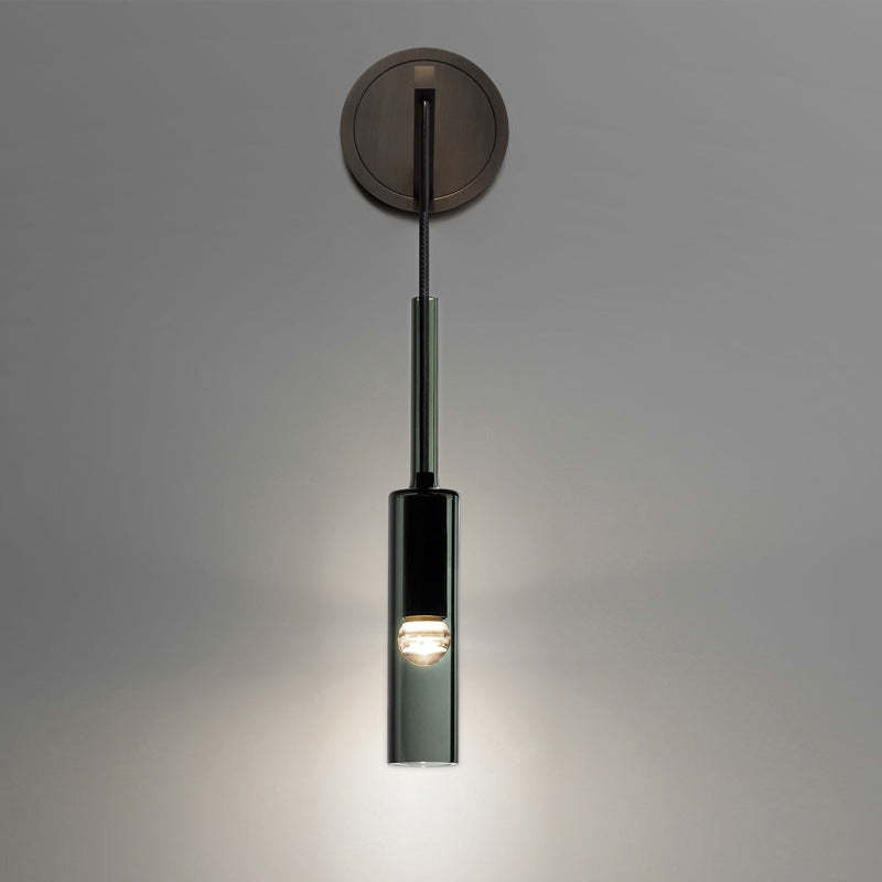 Sanna Modern Glass/Metal Pendant light/Wall Lamp, Black