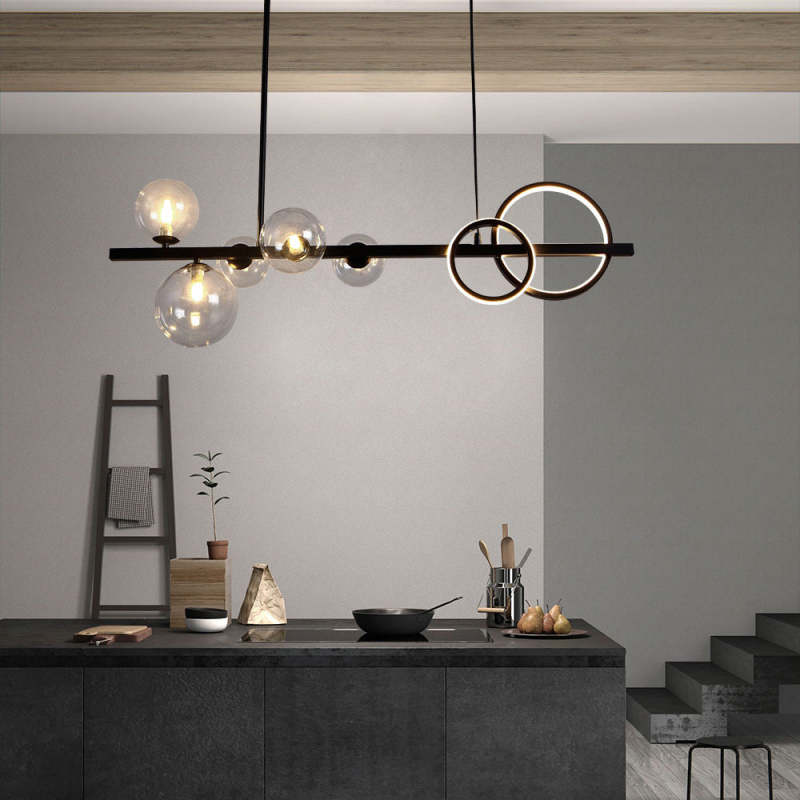 Valentina Pendant Light Bubble Circle Modern, Metal, Black/Gold, Bedroom