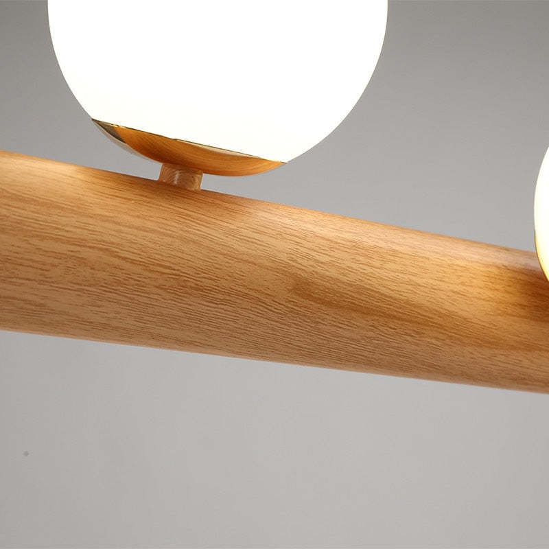 Valentina Glass Bubble Pendant Light Wood/Walnut