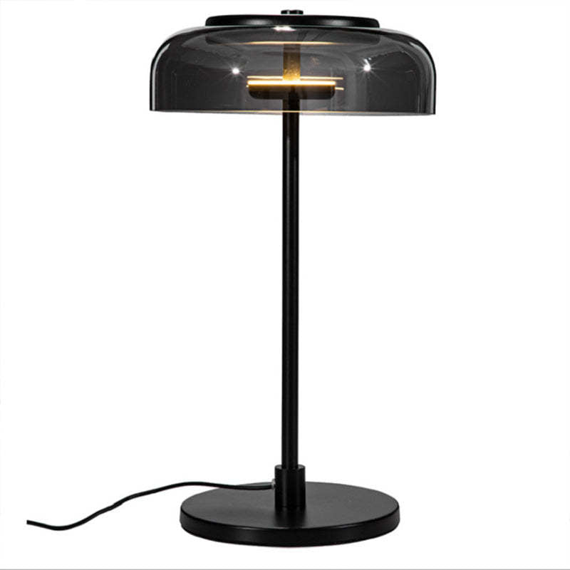 Hailie Modern Umbrella Glass/Metal Table Lamp, Black