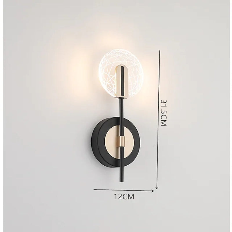 Valentina Wall Lighting Disc Modern, Metal/Acrylic, Black/White, Bedroom