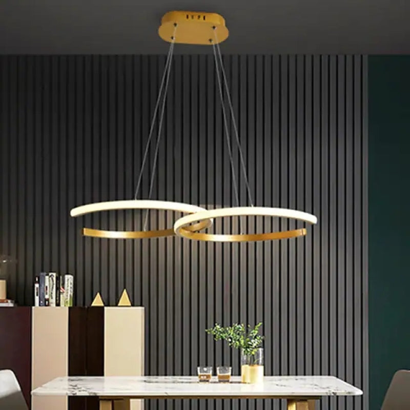 Louise Modern Minimalist Pendant Light, Double-C