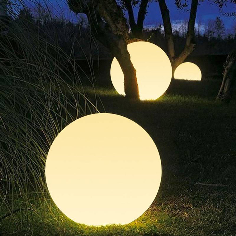 Elif Minimalist Globe LED Outdoor Light, Resin, White