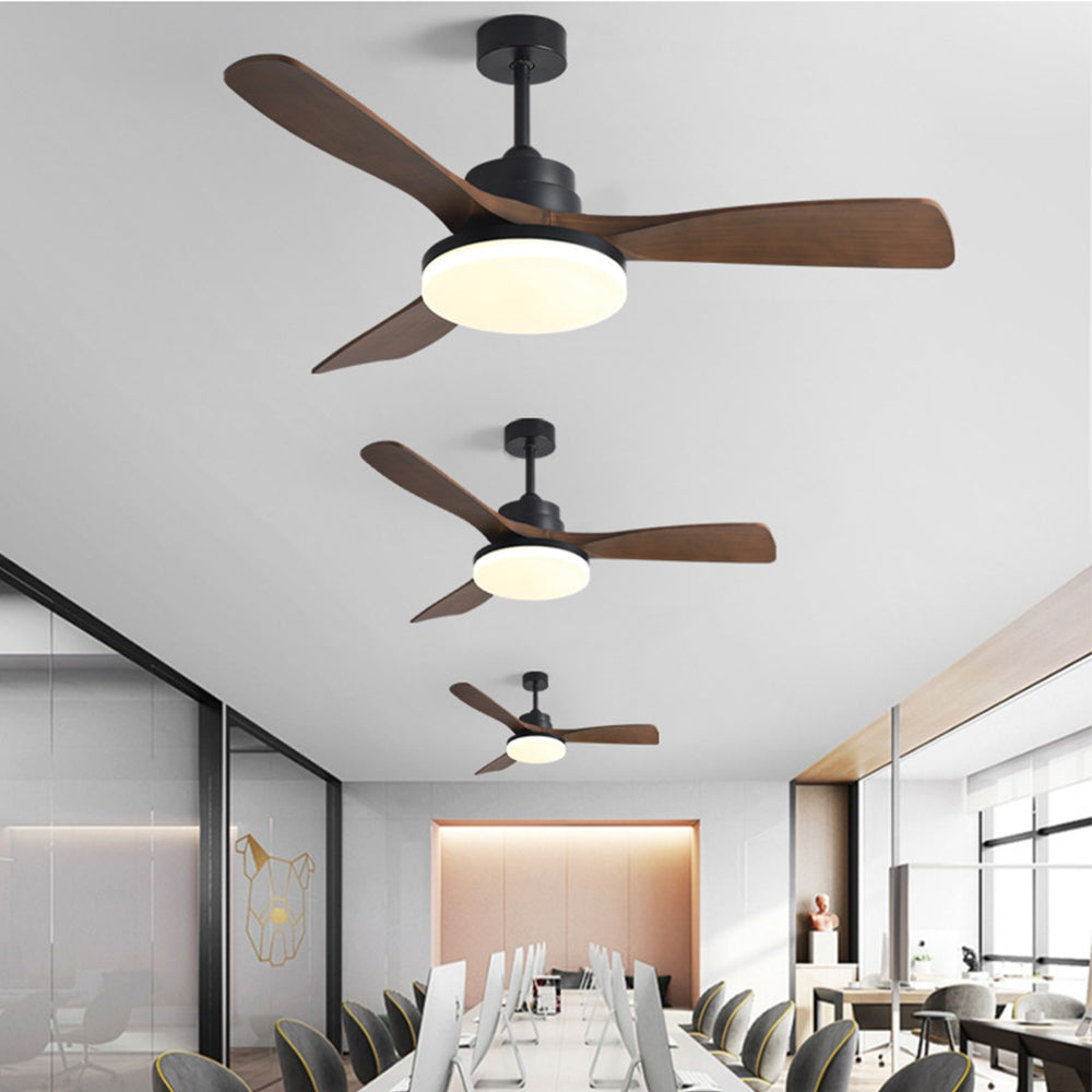 Haydn 5-Blade DC Ceiling Fan with Light, Summer, Black & Wood, 52''