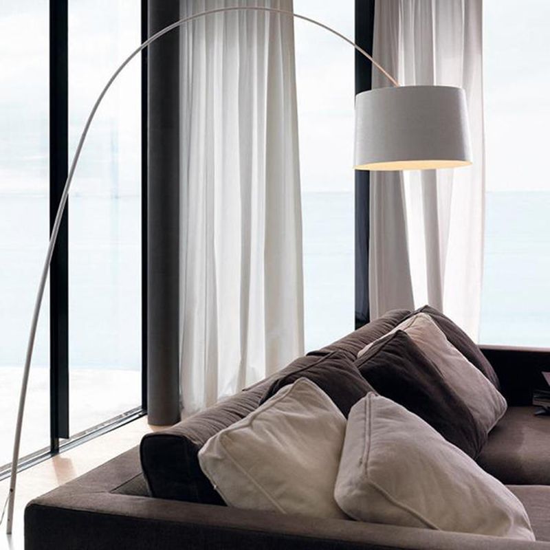 Eryn Floor Lamp Cool Modern, Metal Arc, Black/White/Red/Blue, Bedroom