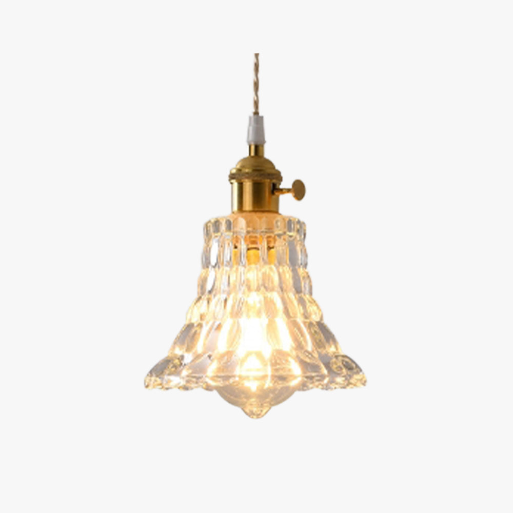 Hailie Art Deco Blown Brass & Glass Pendant Light, 7 Styles