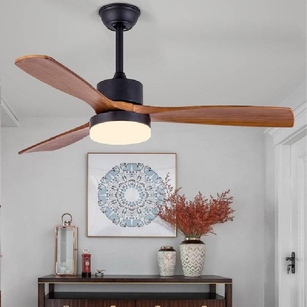 Haydn 3-Blade Black & Red Ceiling Fans, DIA 52''