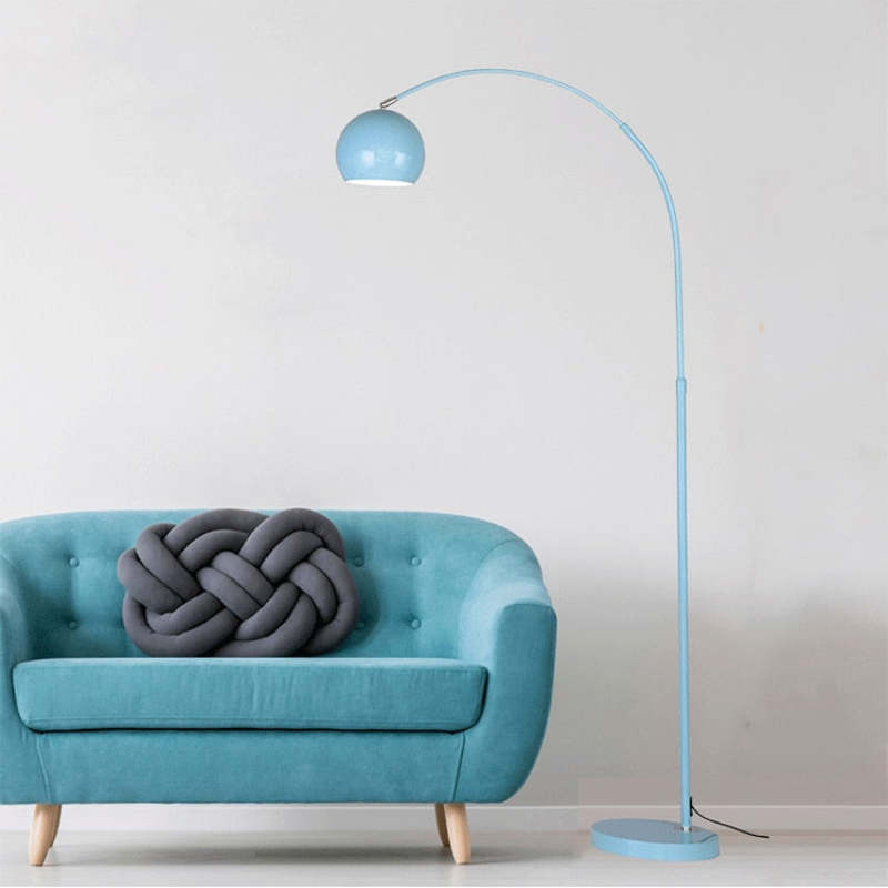 Macaron Modern Fishing 1 Light Arc Floor Lamp, Metal