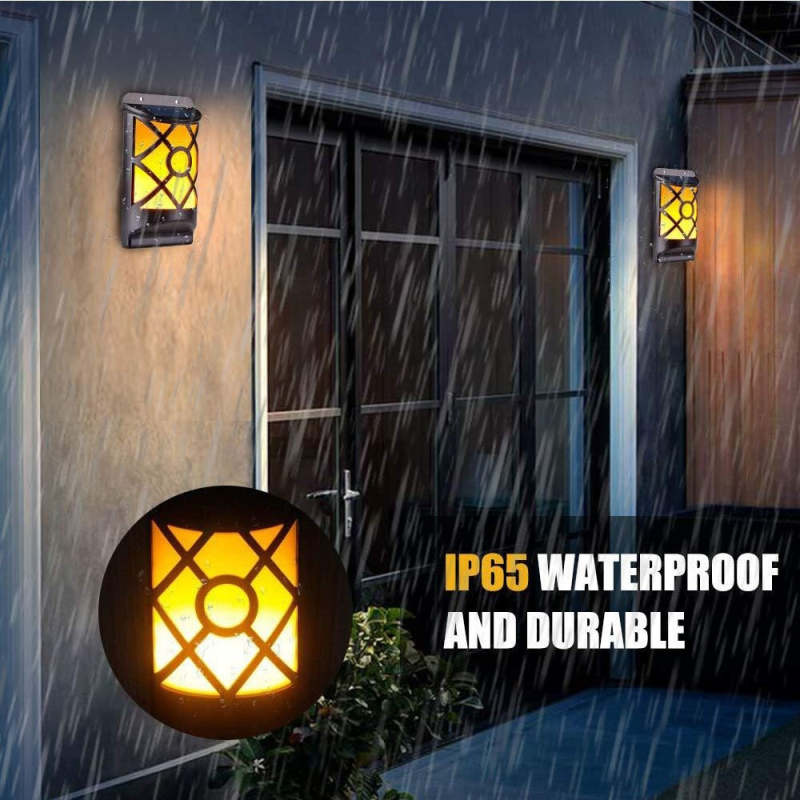 Waterproof LED Flickering Flame Solar Wall Lamp