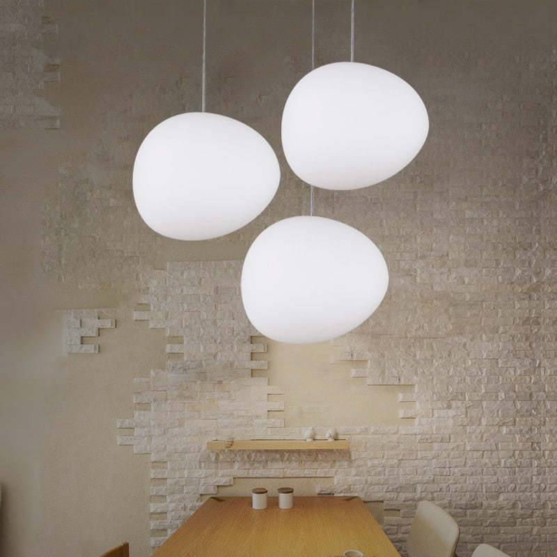 Hailie Sleek Minimalist Floating  Egg-shaped Glass Pendant Light