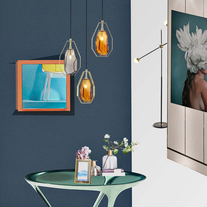 Modern Nordic Creative Chandelier Pendant Glass Bedside Lamp