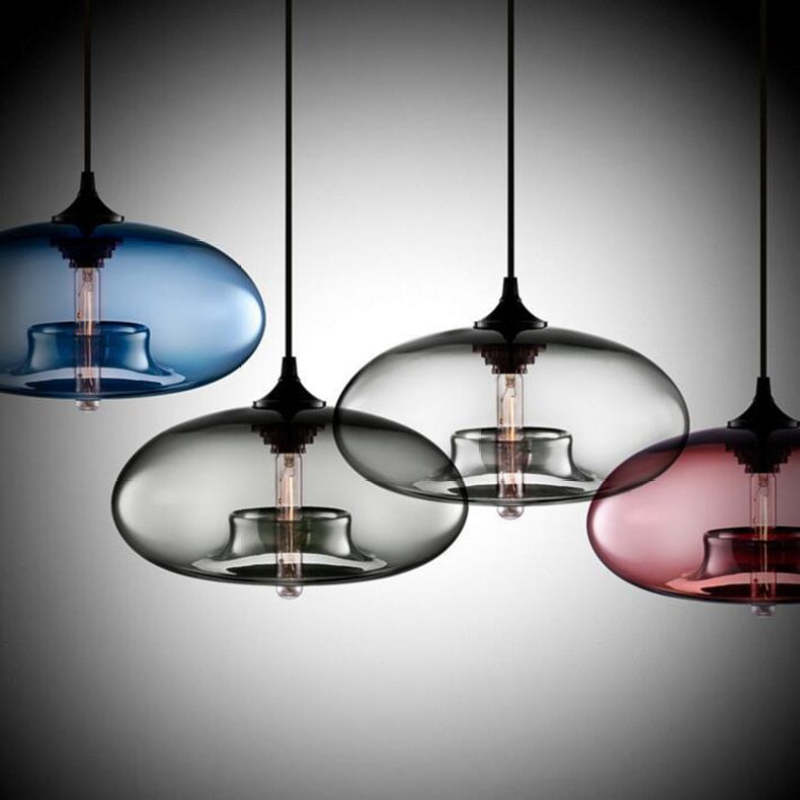 Hailie Modern Bread Shaped Glass Pendant Light, 6 Colour