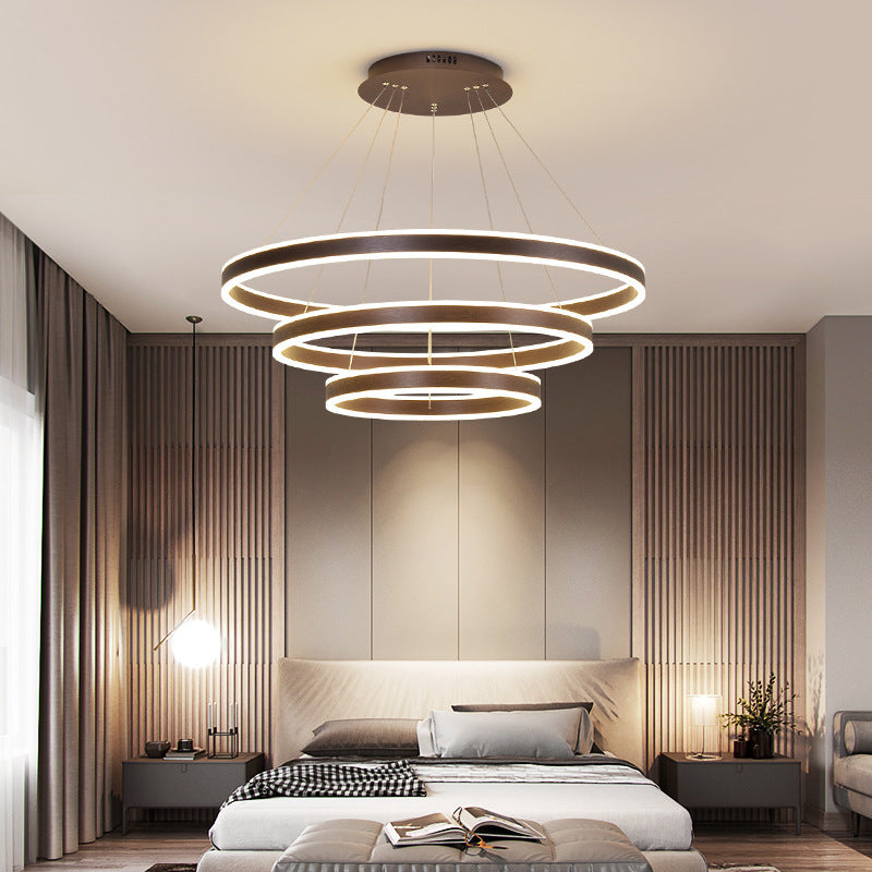 Arisha Moderne Minimaliste Coffee LED Pendant Light, 3 Ring