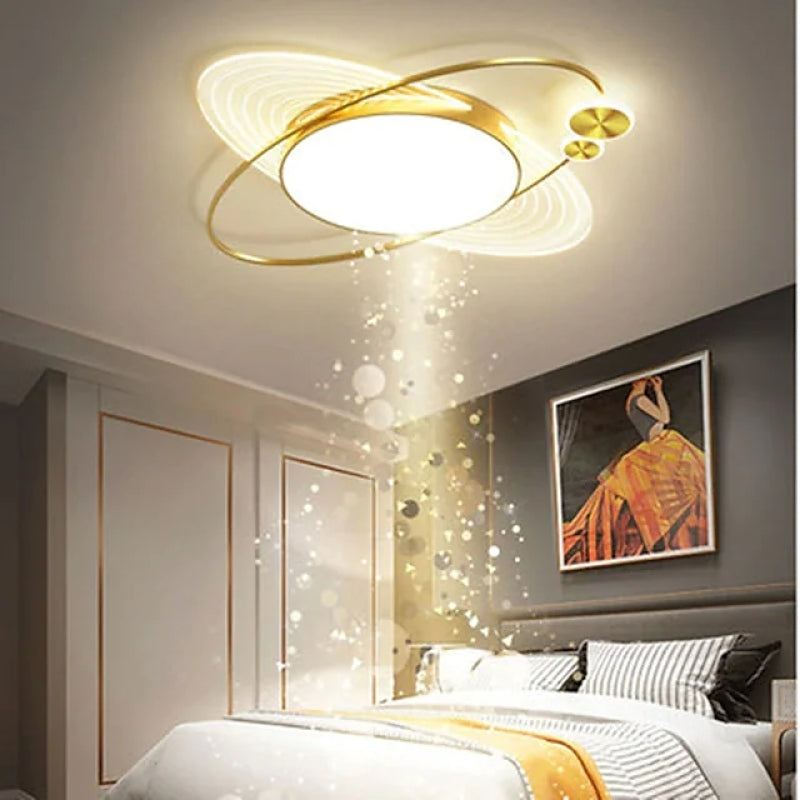 Modern Nordic Simple Design Circle LED Flush Mount Ceiling Light, Black/Gold