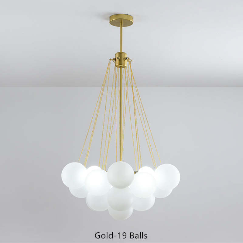 Valentina Glass Globe Pendant Light Bubble, Gold/Black