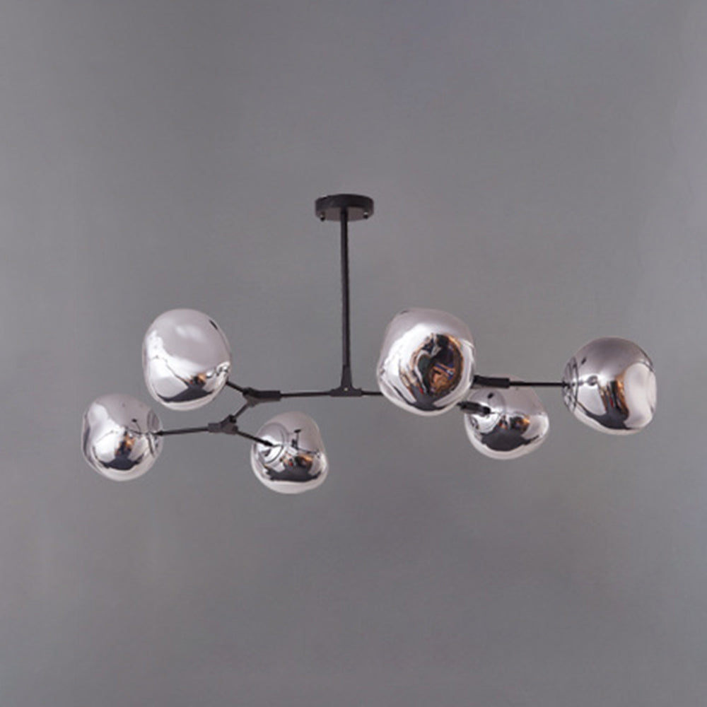 Mirza Modern Globe Lava 3 Pendant Light Fixture 3/6/8 Head