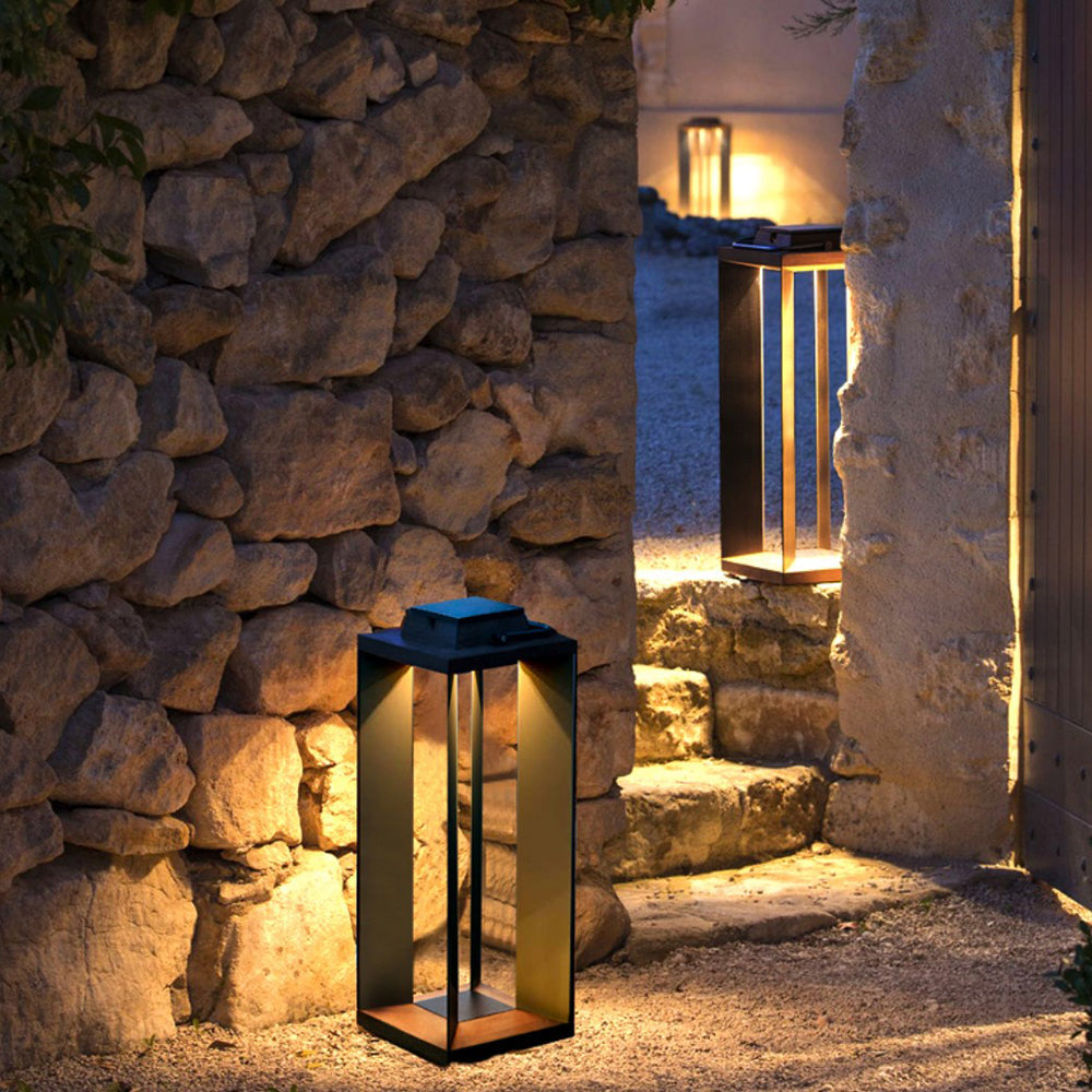 Orr Minimalist Cuboid Outdoor Floor Lamp, Hardwired, Black