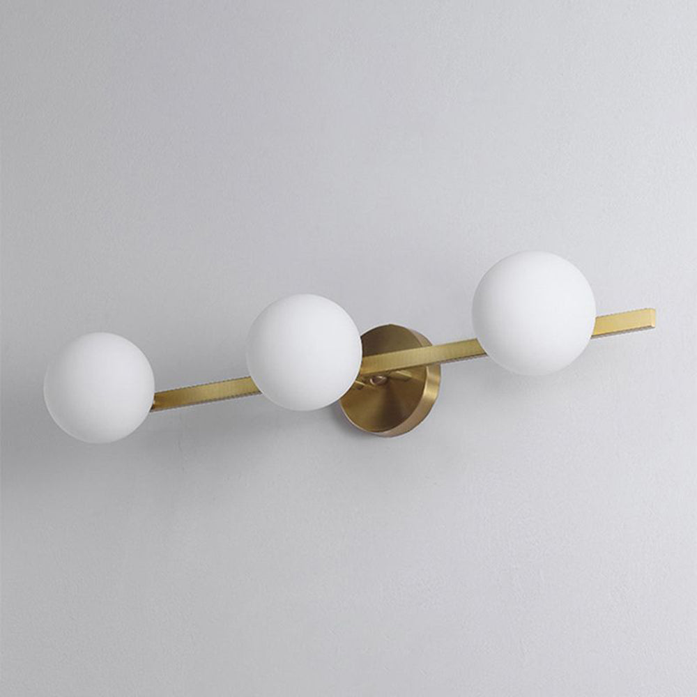 Valentina Retro Globe Linear Metal/Glass Wall Lamp, Gold, Bathroom