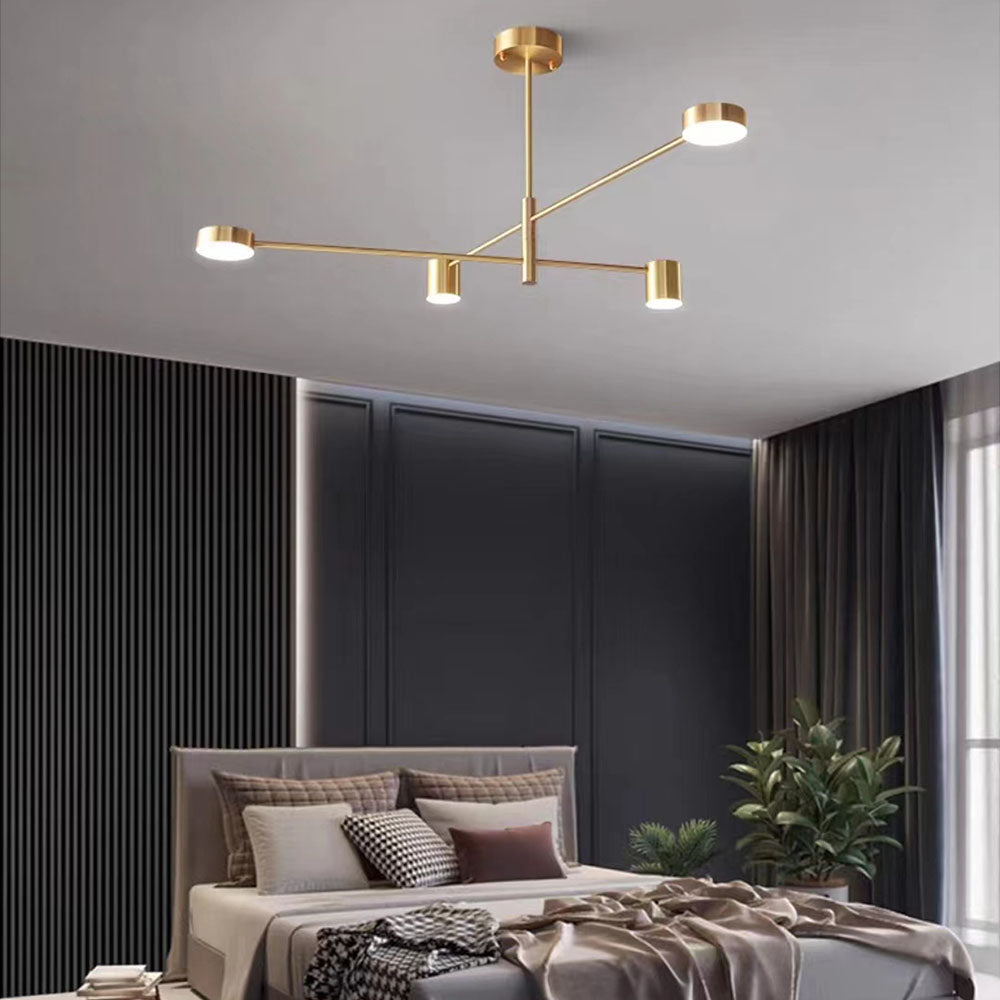 Weiss Pendant Light Branch Industrial, Metal, Black/Gold, Bedroom