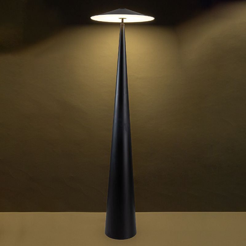 Salgado Modern Saucer Shaped Metal Floor Lamp,Black