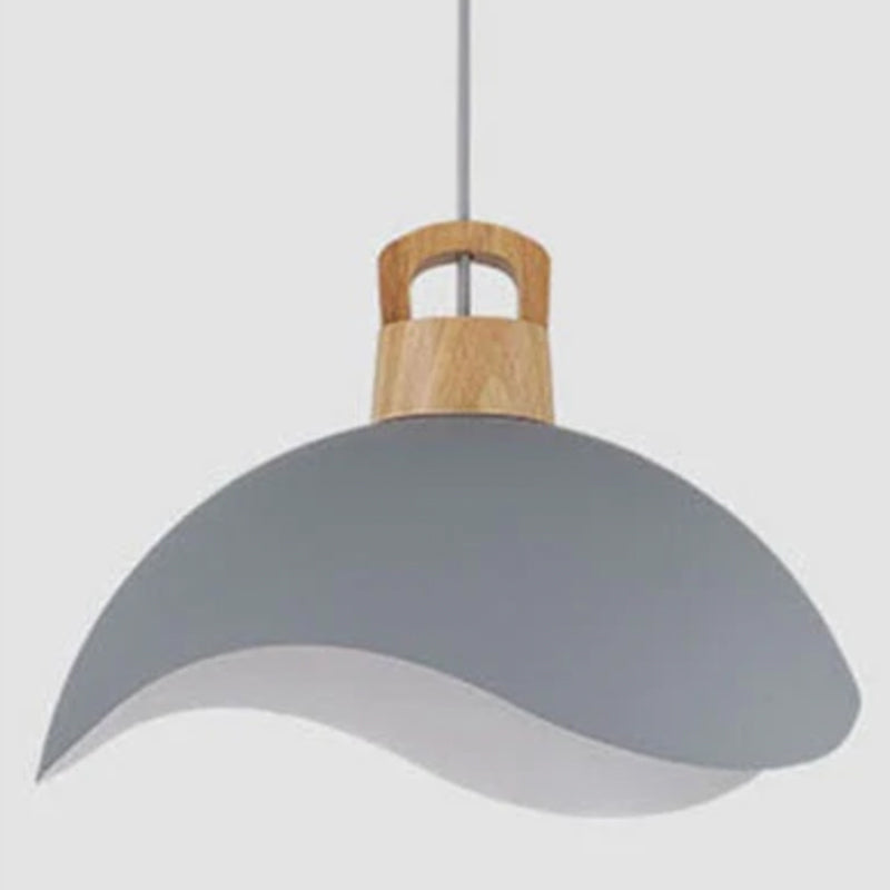 Morandi Colorful Shade Single Pendant Lights, Wood & Metal