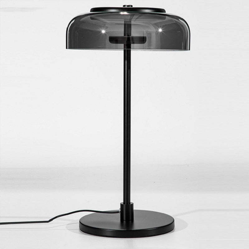 Hailie Modern Umbrella Glass/Metal Table Lamp, Black