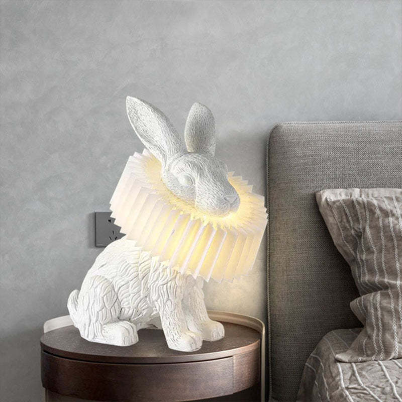 Alice Decorative Modern Rabbit Table Lamp White Resin Bedroom