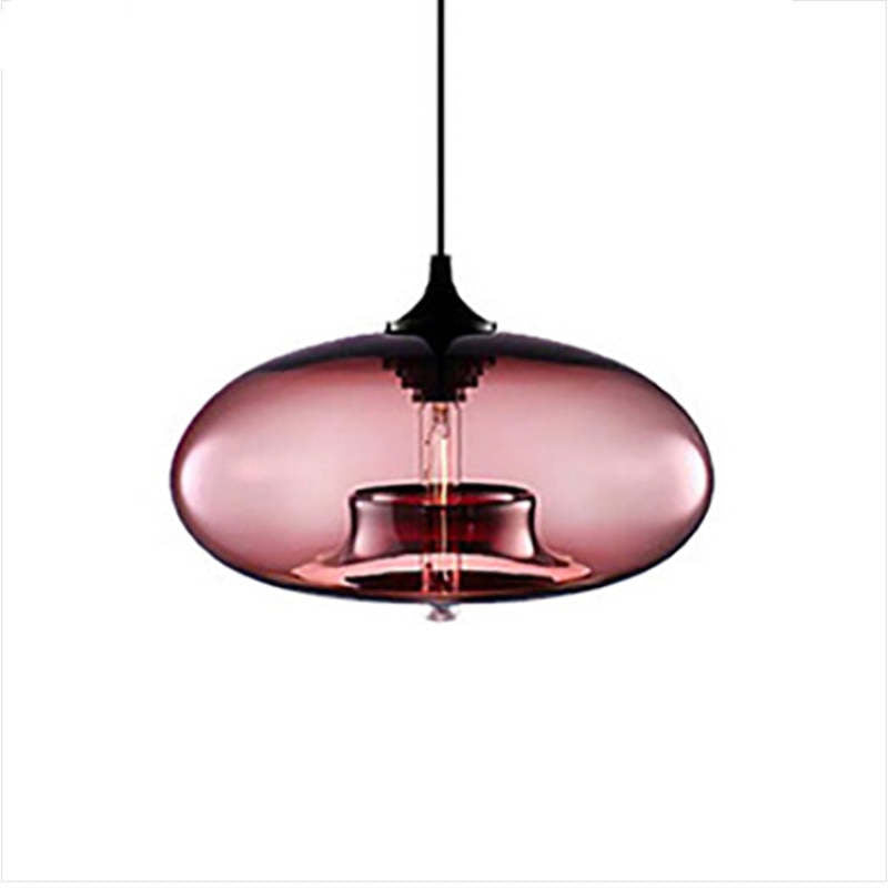 Hailie Modern Bread Shaped Glass Pendant Light, 6 Colour