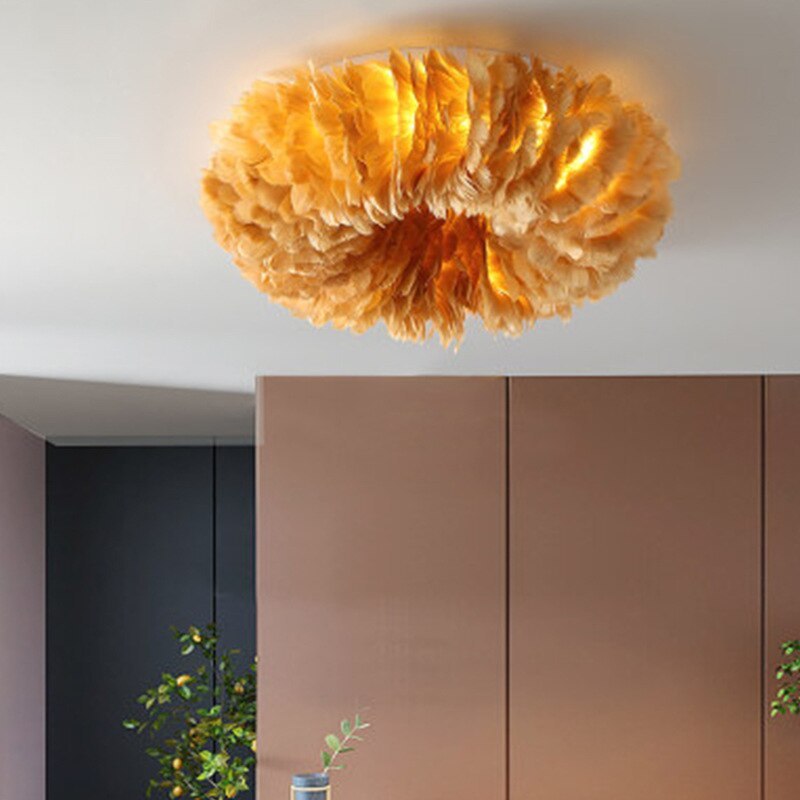 O'Moore Swan Feather Round Ceiling Light