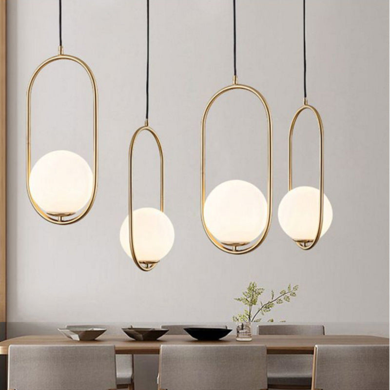 Valentina Minimalist Oval Golden & Black Frame Globe Pendant Light