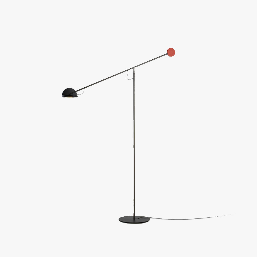 Avi Industrial Minimalist Linear Metal Floor Lamp, Black