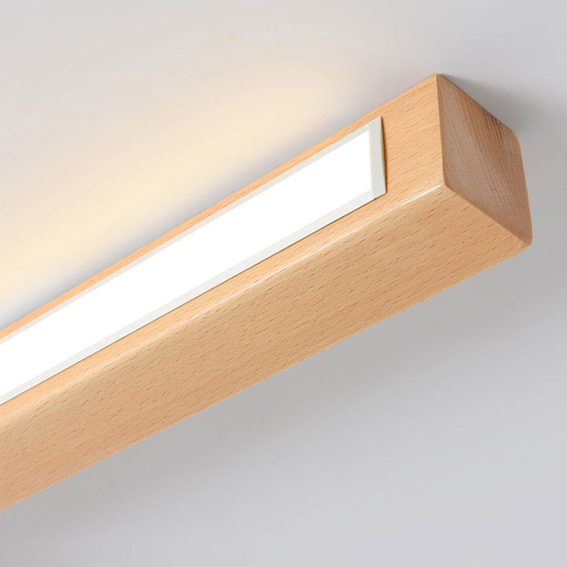 Edge Linear Ceiling Light, Wood, 23.6"/39.4"