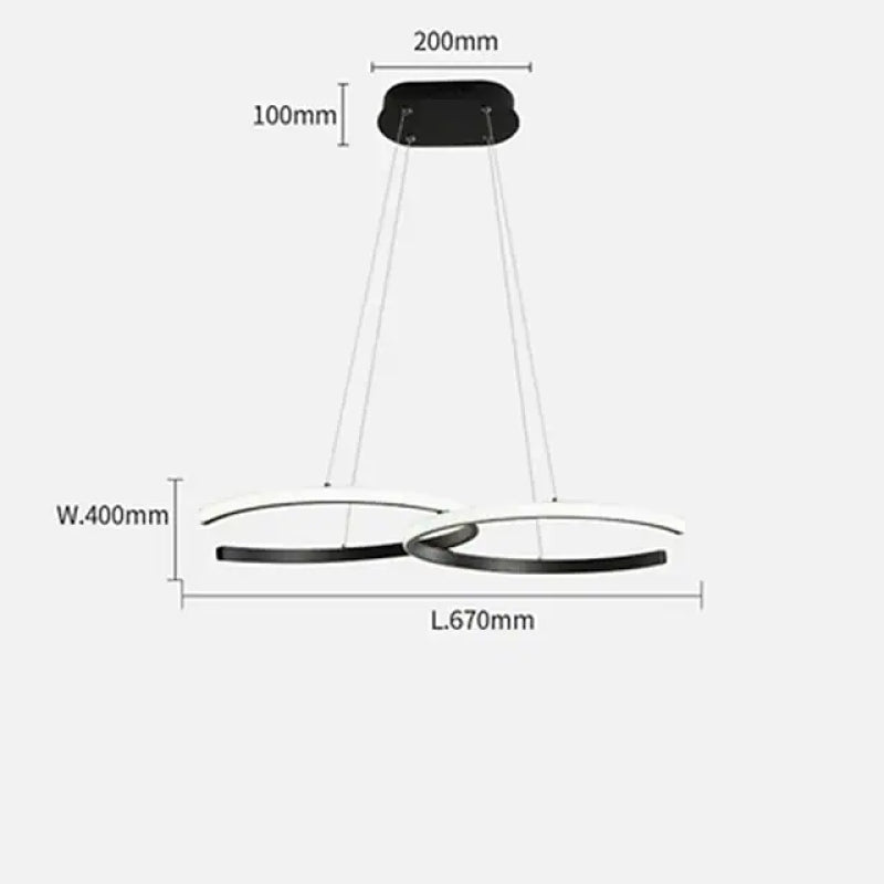 Louise Modern Minimalist Pendant Light, Double-C