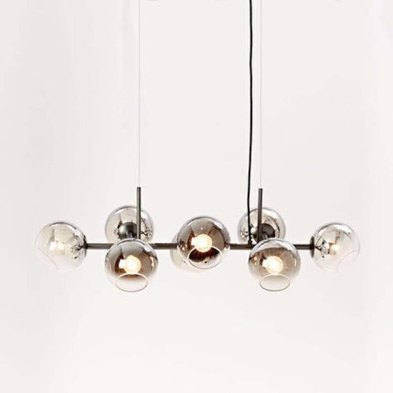 Valentina Modern Glass Globe Bubble Pendant Light Black/Gold