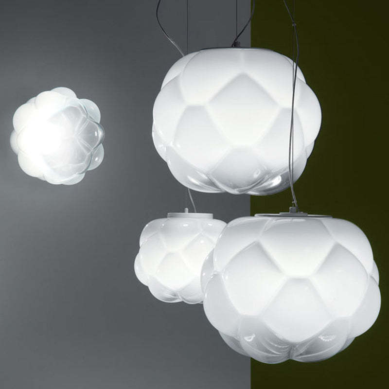 Modern Bostock Cloud Glass Pendant Light, White