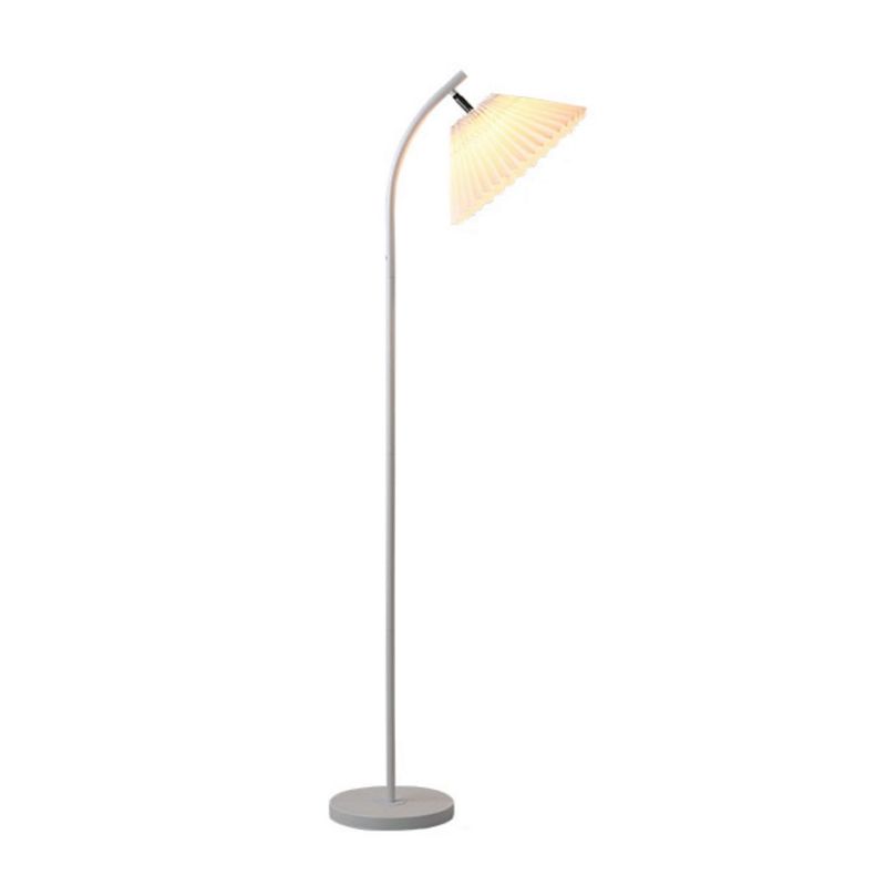 Ozawa Modern Arc Pleated Metal Fabric Floor Lamp, 3 Color