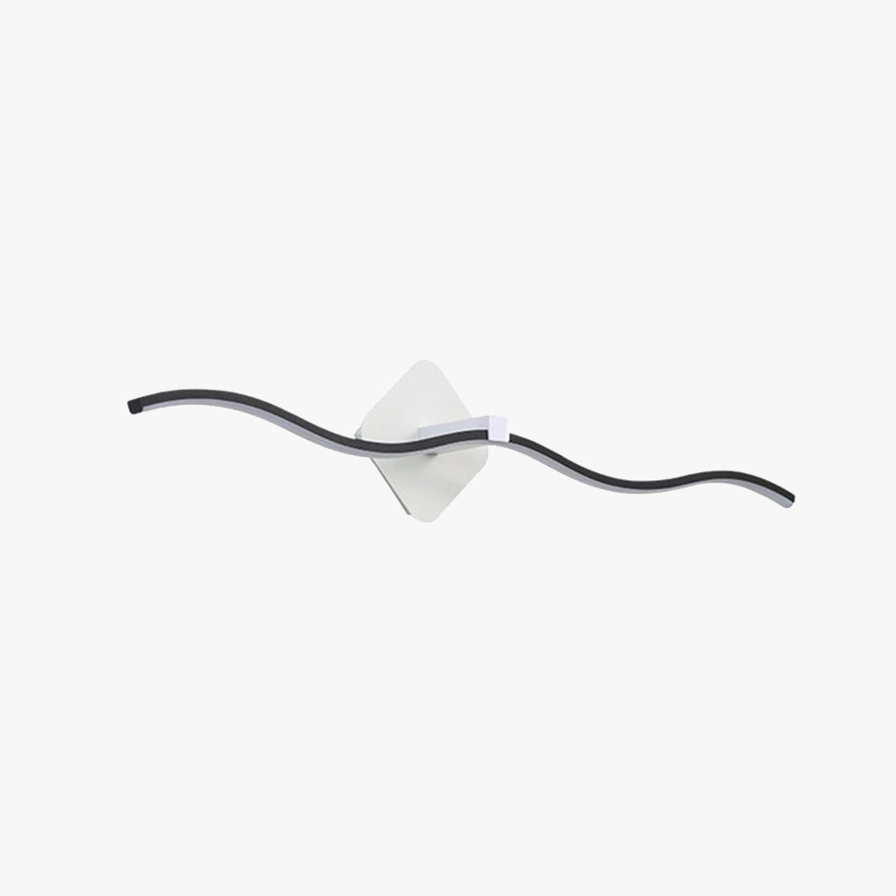 Louise Minimalist Wave Linear Metal Wall Lamp, Black/White