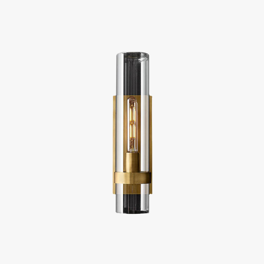 Leigh Glass Cylinder Modern Wall Light, Black/Gold/Sliver