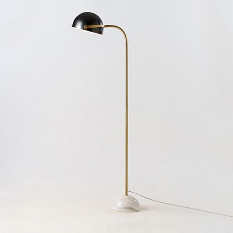 Eryn Floor Lamp Semi Circular Retro/Minimalist, Metal/Marble, Black, Bedroom