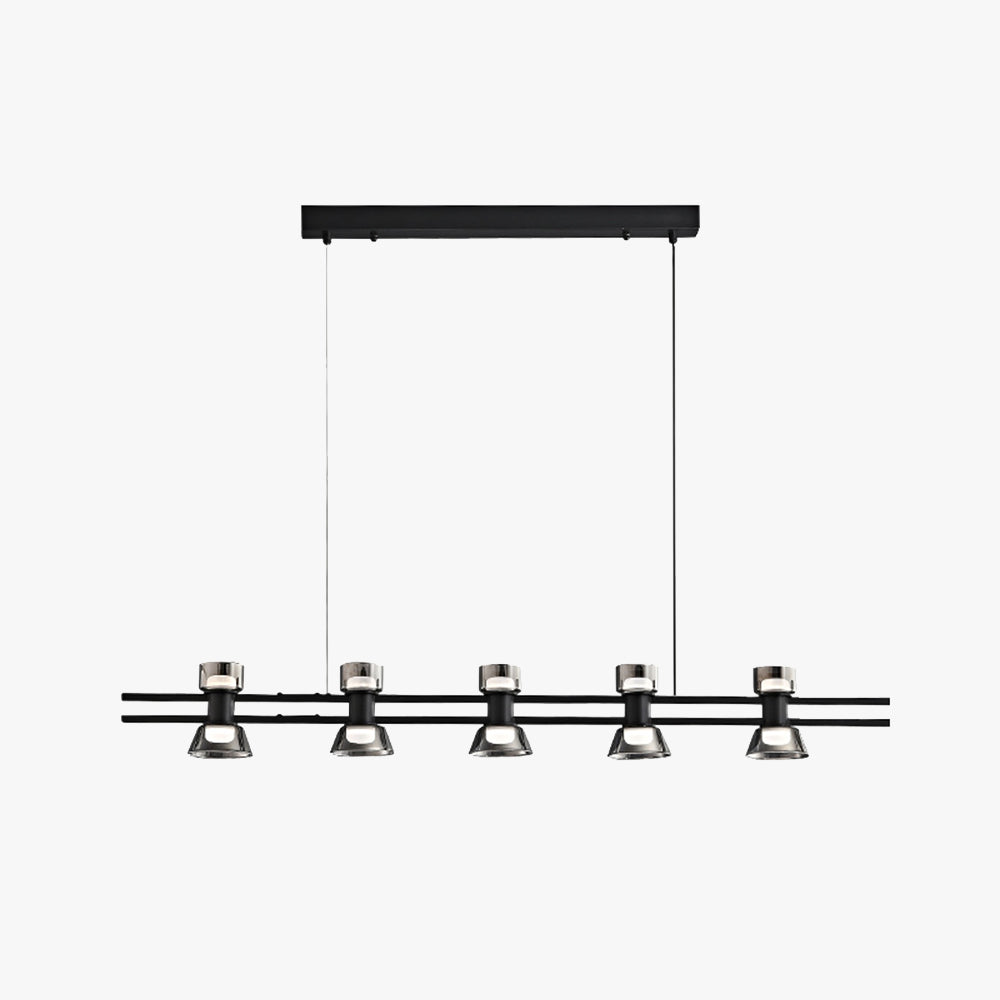 Evette Modern Linear Linear Metal Pendant Lamp, Black/Golden