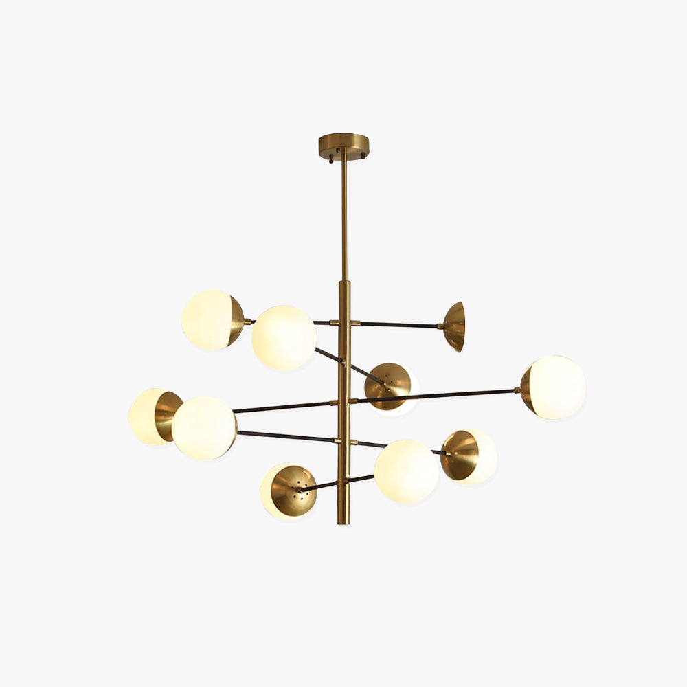 Valentina Nordic Multi Globe Metal/Glass Pendant Light, Gold