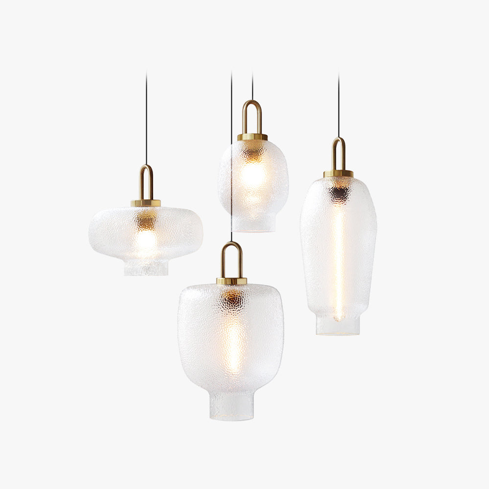 Hailie Minimalist Blown Frosted Clear Glass Pendant Light