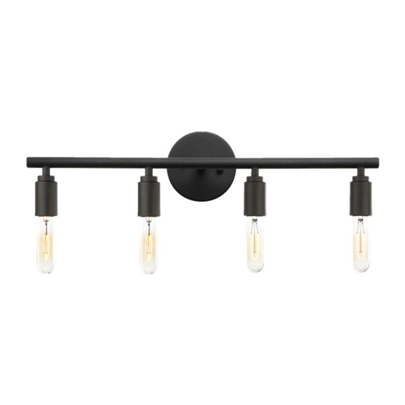 Alessio Modern Glass Vanity Wall Lamp, Black, Bathroom, 3/4 Light