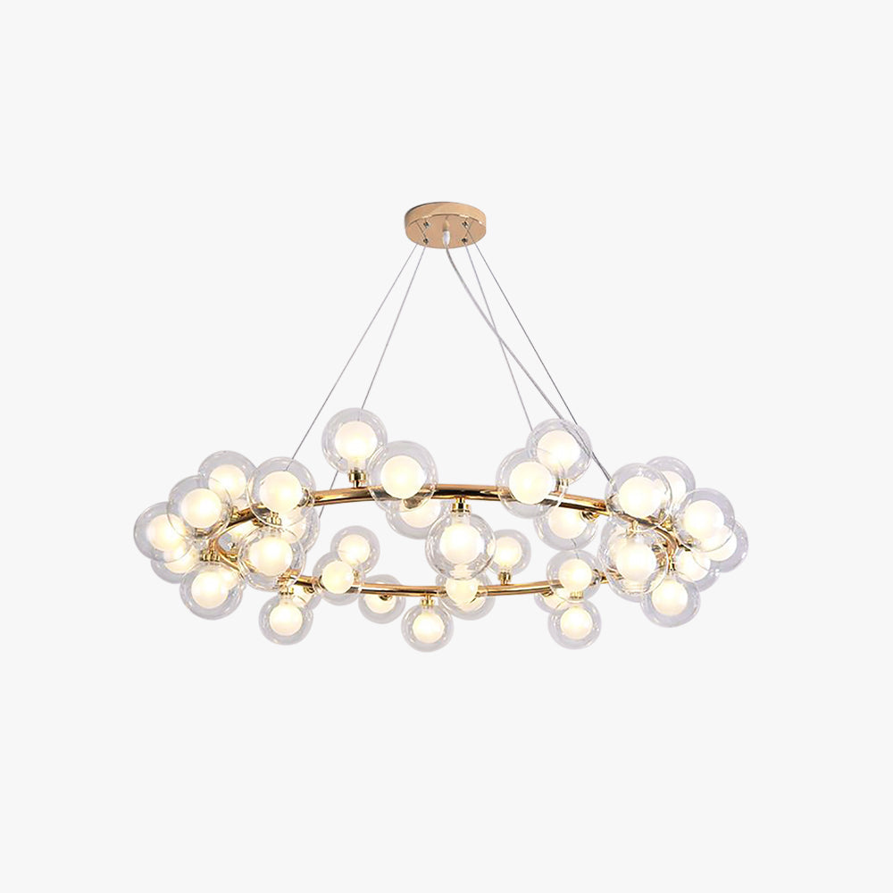 Valentina Modern Gold Bubble Pendant Light, Metal & Glass